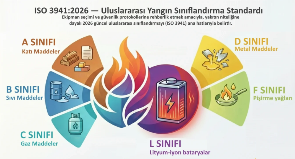 Yangın Güvenliğinde Yeni Dönem: ISO 3941:2026 ile "L Sınıfı" Batarya Yangınları Resmen Tanımlandı