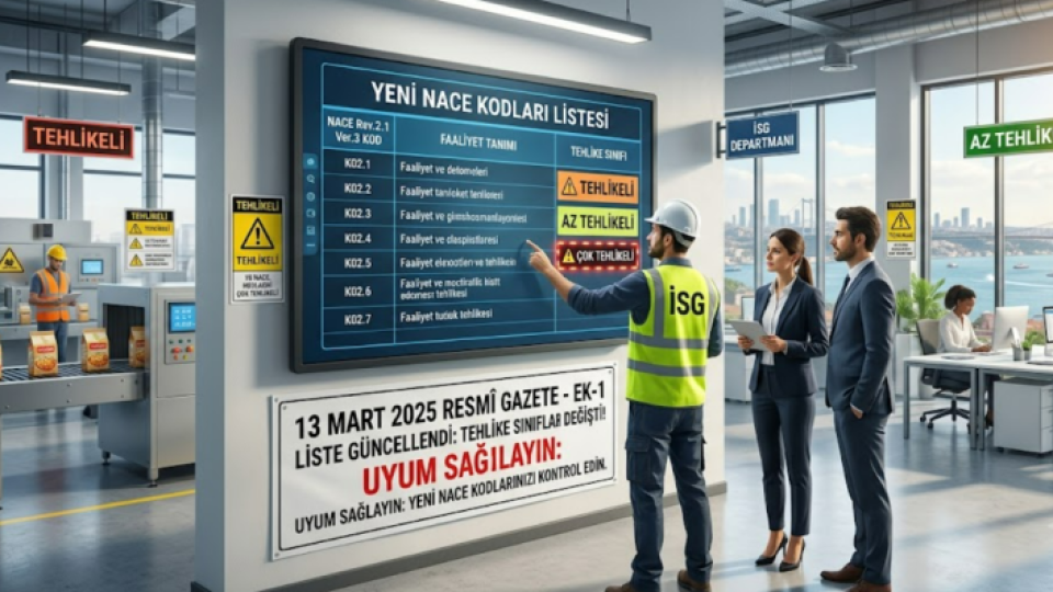 İşyeri Tehlike Sınıflarında Büyük Değişiklik! Yeni NACE Kodları Listesi Yayımlandı